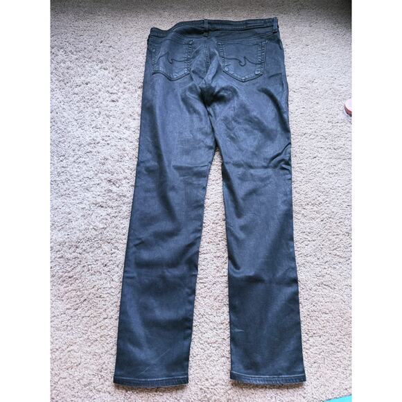 AG Adriano Goldschmied Legging Ankle Jean Black Leatherette Vintage 30R edgy - Picture 3 of 7